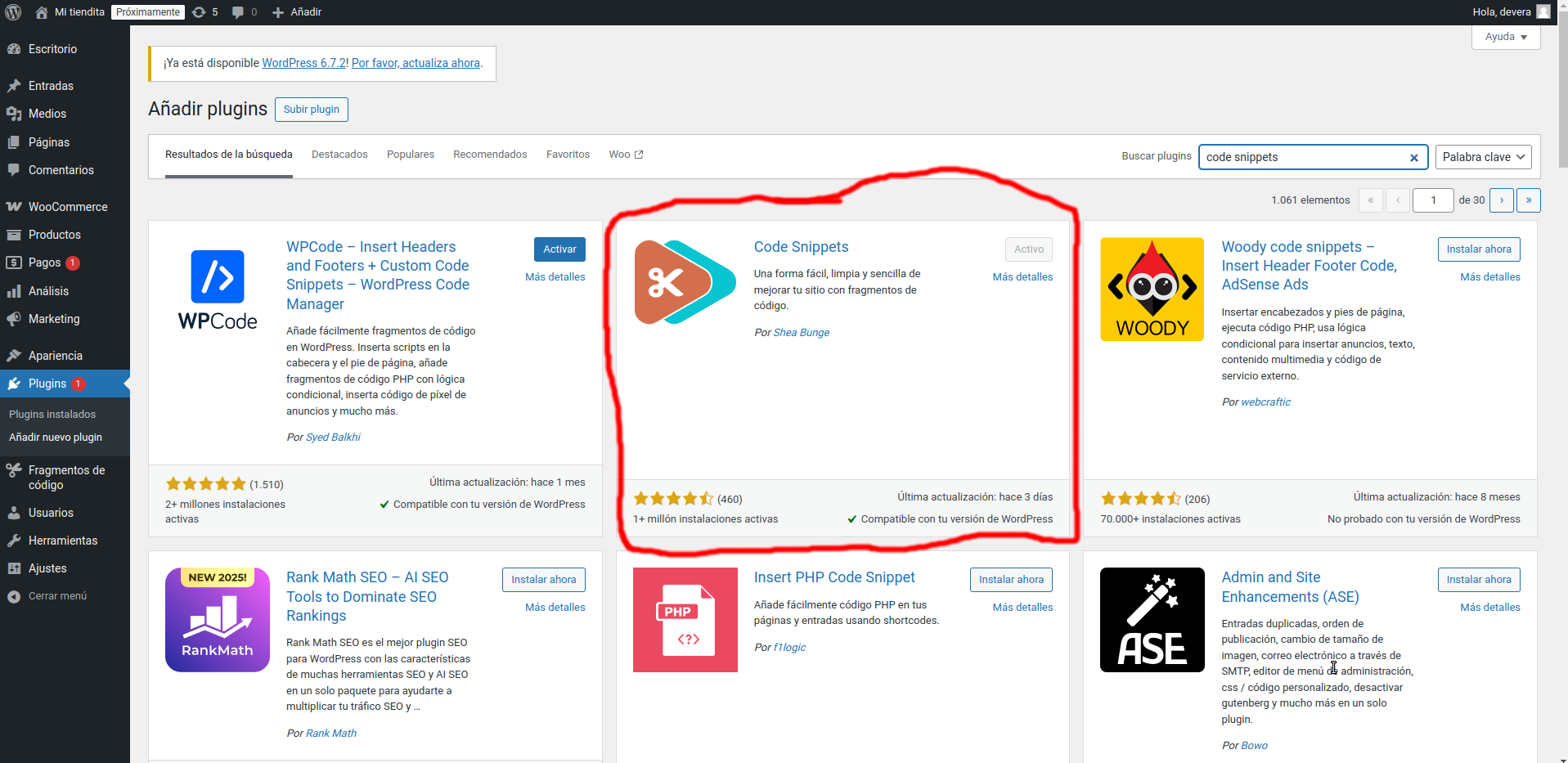 First step code snippets