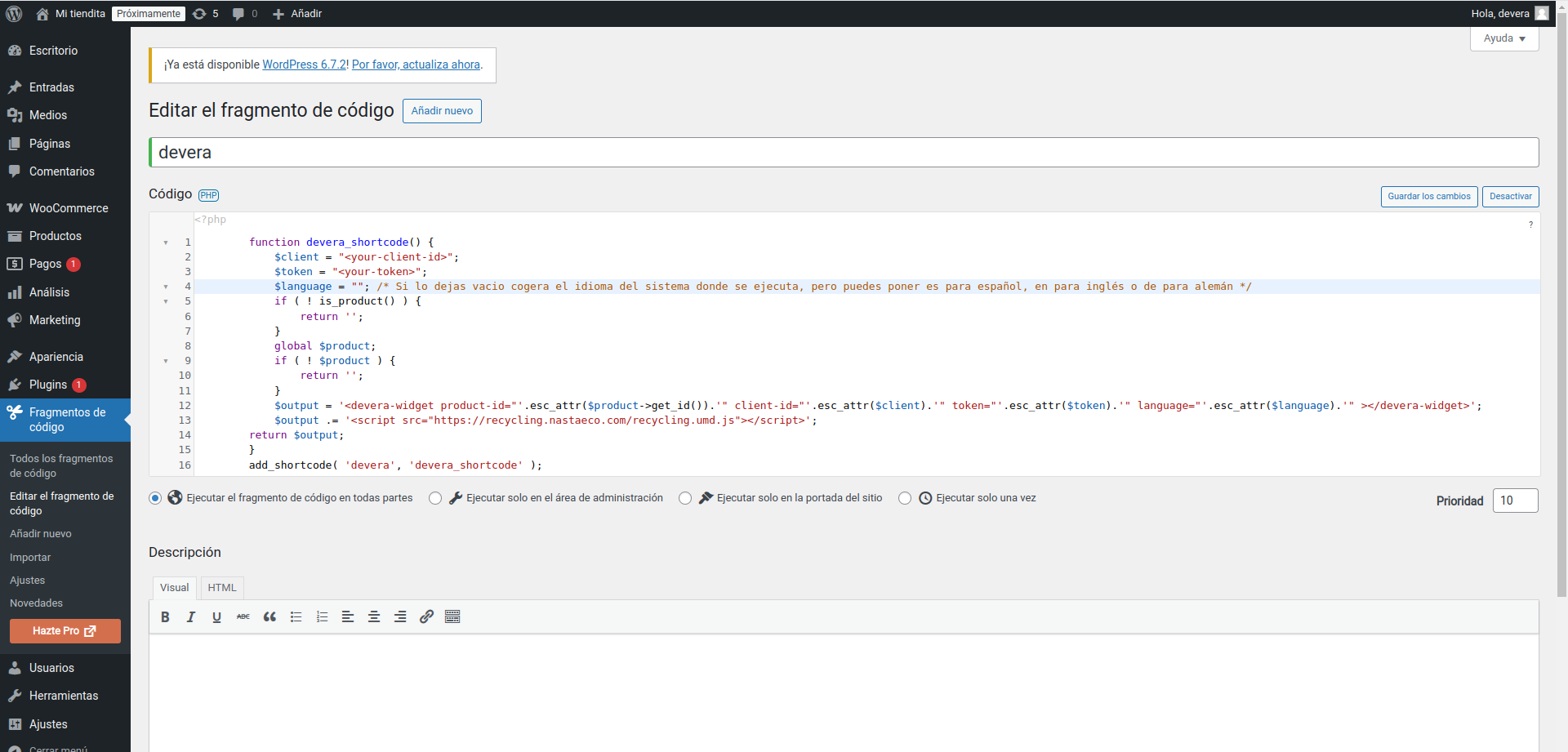 Third step code snippets